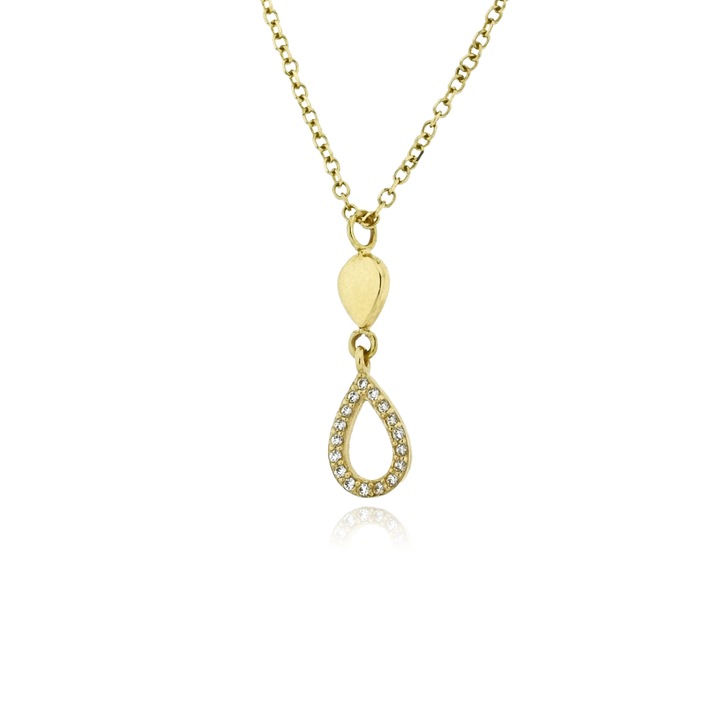 Pandantiv dama Skaras, aur galben K14, pietre zirconiu