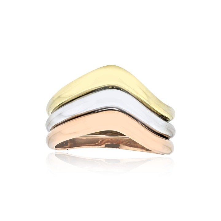 Bijuterii dama, Skaras, inel dama, K14, alb, galben, roz