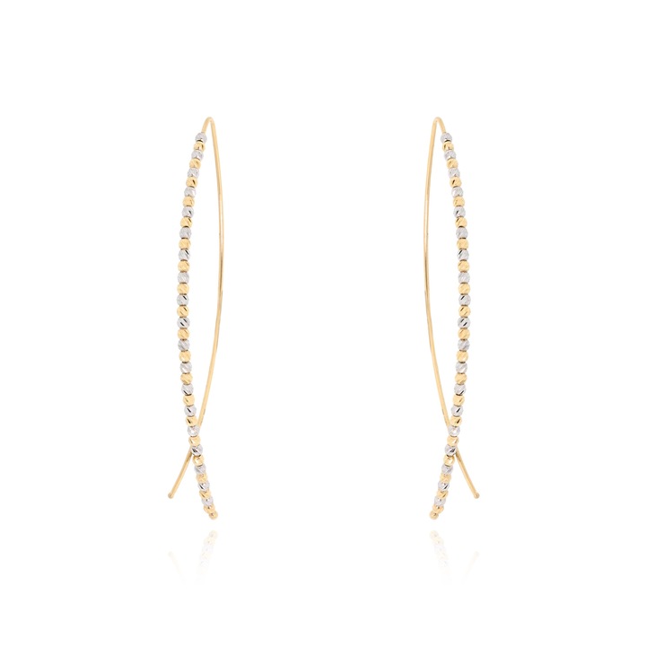 Cercei din aur alb si galben 14 karate, Skaras