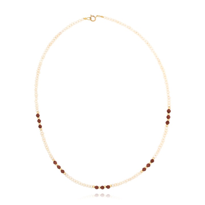 Colier cu margaritare Fresh Water si elemente din aur galben K14, Skaras