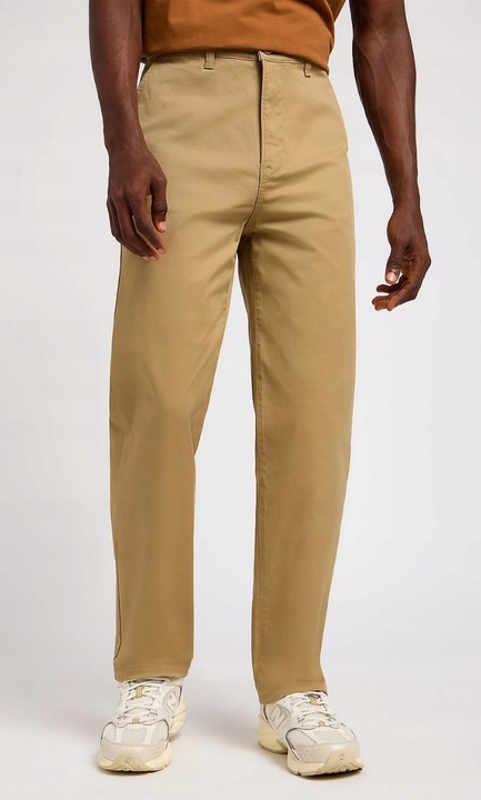 Pantaloni chino Lee, model Chetopa, relaxati, maro argilos, bumbac, set de masuratori inclus, W31-L32 US