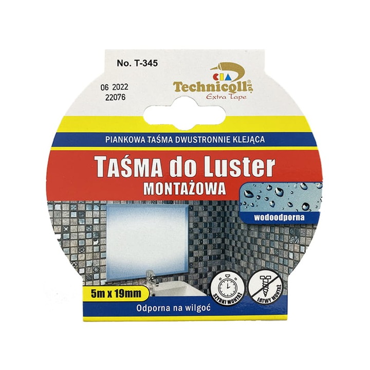 Technicqll kétoldalas ragasztószalag, 19 mm x 5 m, fehér