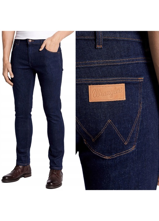 Blugi Wrangler Larston Slim albastru, Albastru