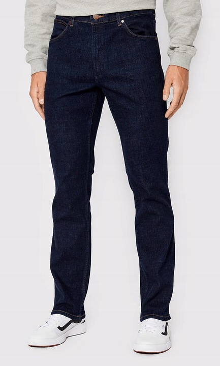 Blugi barbati Wrangler Greensboro, regular straight, albastru marin, usor elastici, din bumbac