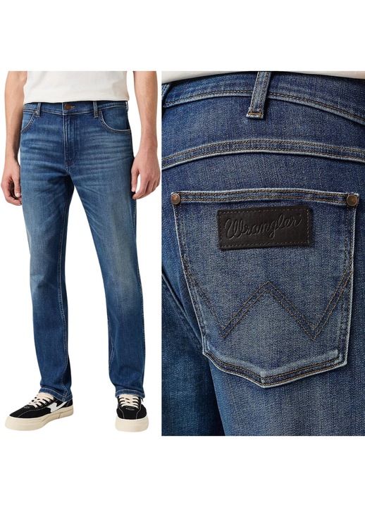 barbati Wrangler Greensboro 803, elasticitate, albastrdwqfu, L32, Albastru, W30-L32