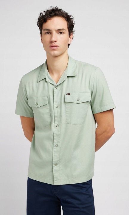Tricou barbati, Lee, SS CHETOPA, verde, maneca scurta, relaxat