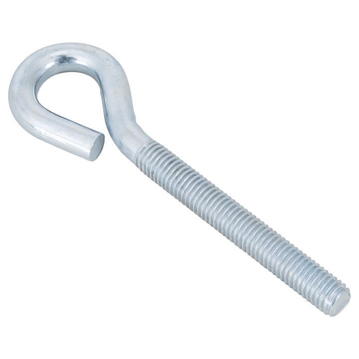 Carlig De Constructie, Dromet, Ho m8x100, 100 mm x 29 mm, Argintiu/Argintiu Cromat, Filet m8 Cu Lungimea De 60 mm, Diametru Exterior Al Indoiturii 29 mm, material Otel Zincat Galvanic, Clasa De Rezistenta 5.8