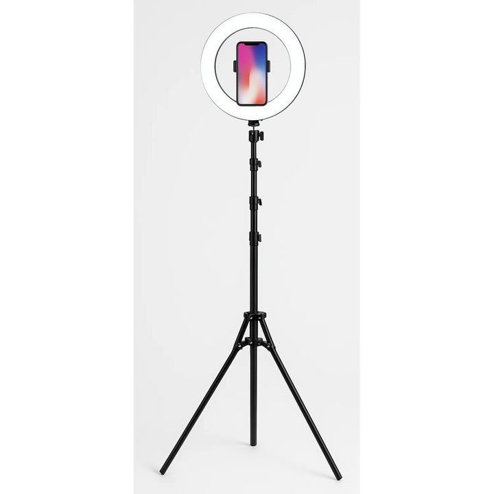Inel de lumina LED cu trepied reglabil si telecomanda Bluetooth, Brivoo®, ideal pentru selfie-uri, TikTok, YouTube, machiaj, vlogging
