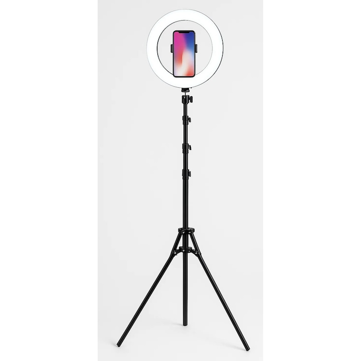 Inel de lumina LED cu trepied reglabil si telecomanda Bluetooth, Brivoo®, ideal pentru selfie-uri, TikTok, YouTube, machiaj, vlogging
