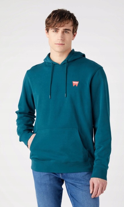 Мъжки суичър Wrangler Sign Off, зелен, памук, Зелен