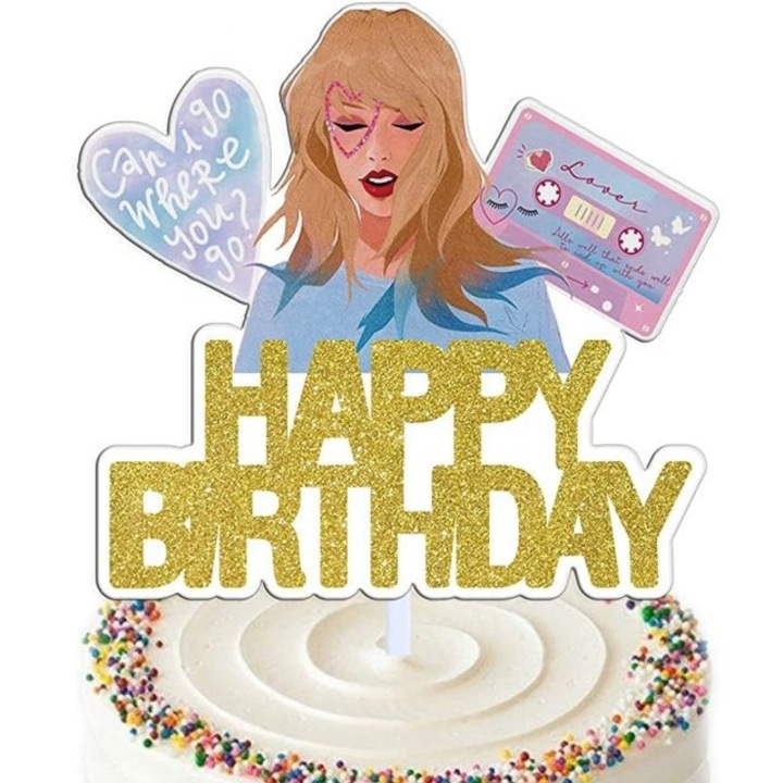 Super Star Swift Cake Topper Card Taylor Swift TL Ziua Zilei Tort Topper INS, Accesoriu tort