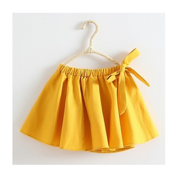 Fusta pentru fete, din bumbac, evazata, roz, Roz