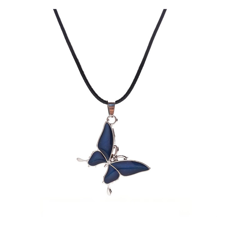 Colier cu fluture sensibil la temperatura, bijuterii dama, set cadou, culori mixte