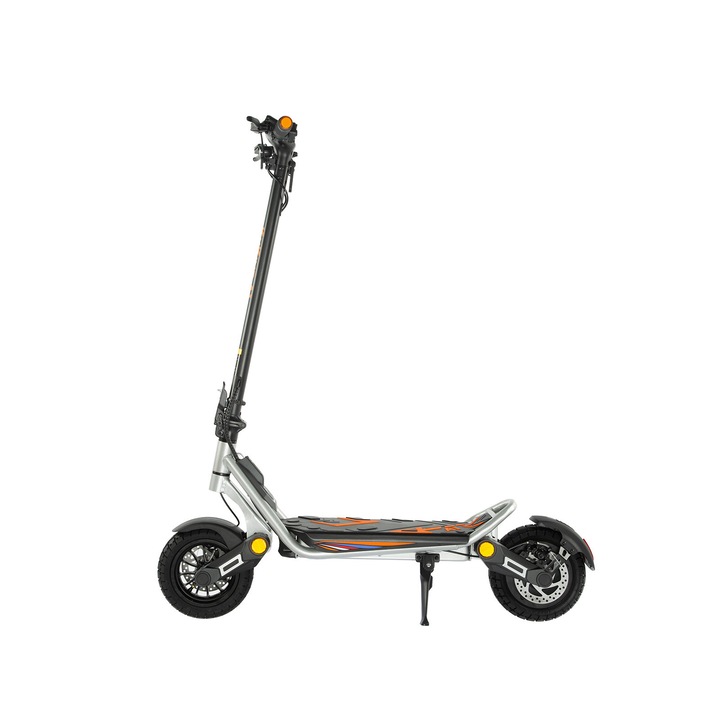 Сгъваема електрическа тротинетка Kukirin A1 (2025) 800W мотор, 48V 13Ah батерия, максимална скорост 45км/ч, пробег 45км, сребриста