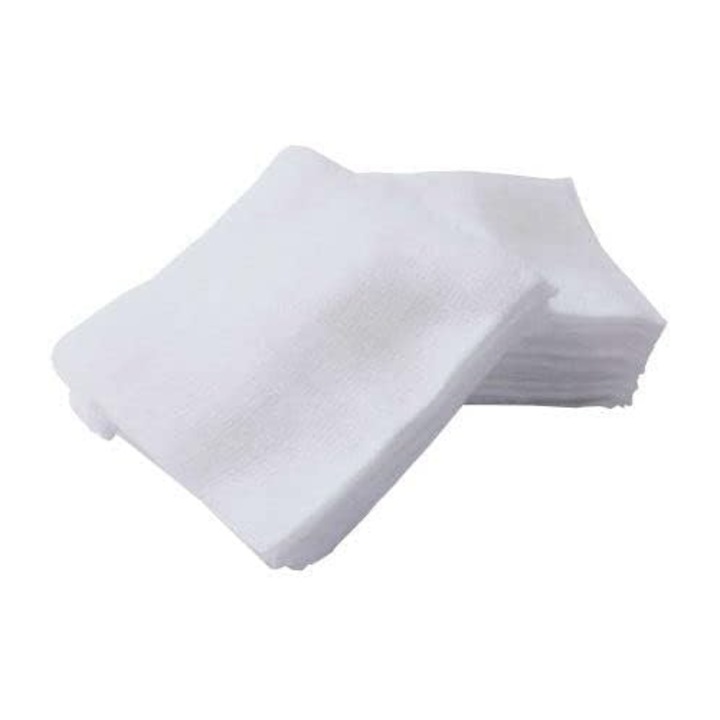 Comprese medicale nesterile B. Braun Askina 10x10 cm, 4 straturi, non-woven, 100 bucati – margini indoite, hipoalergenice, Alb