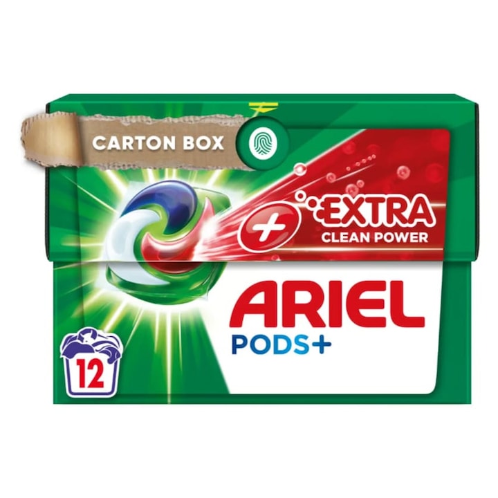 Detergent Ariel Pods + Extra Clean Power – Capsule pentru 12 Spalari – Curatare Intensa si Prospatime Maxima