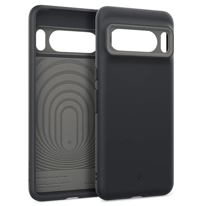 Husa telefon Google Pixel 8 Pro, Caseology Nano Pop, negru, silicon, protectie militara