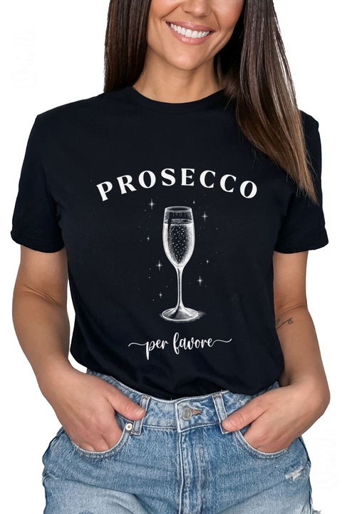 Fekete póló Per Favore 25428