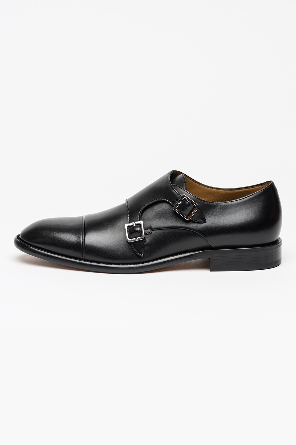 BOSS, Pantofi monk de piele Derrek, Negru, 8