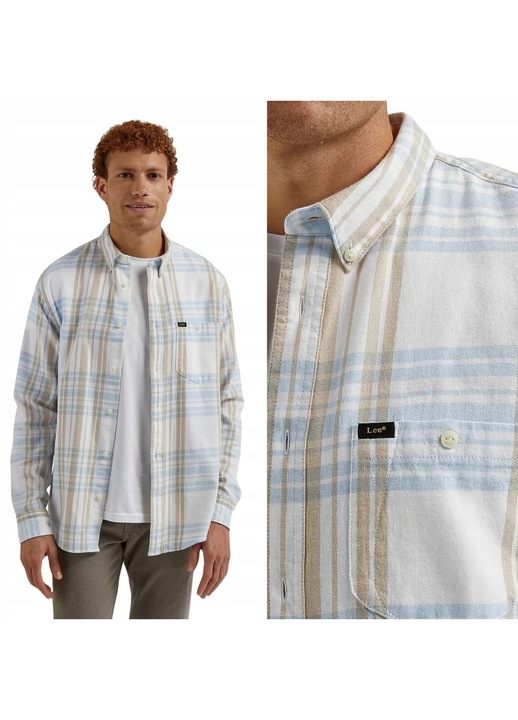 Lee RIVETED SHIRT Blue Sky CAMASA LARGA IN CAROURI RELAXED FIT S