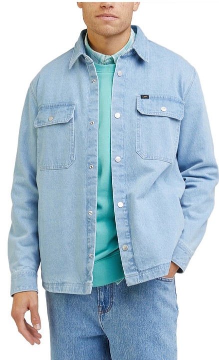 Jacheta Lee, denim, pentru barbati, albastru indigo, bumbac