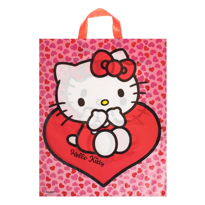 Торбичка с Hello Kitty 40x10x50см, за опаковане на подаръци за момичета, Червена