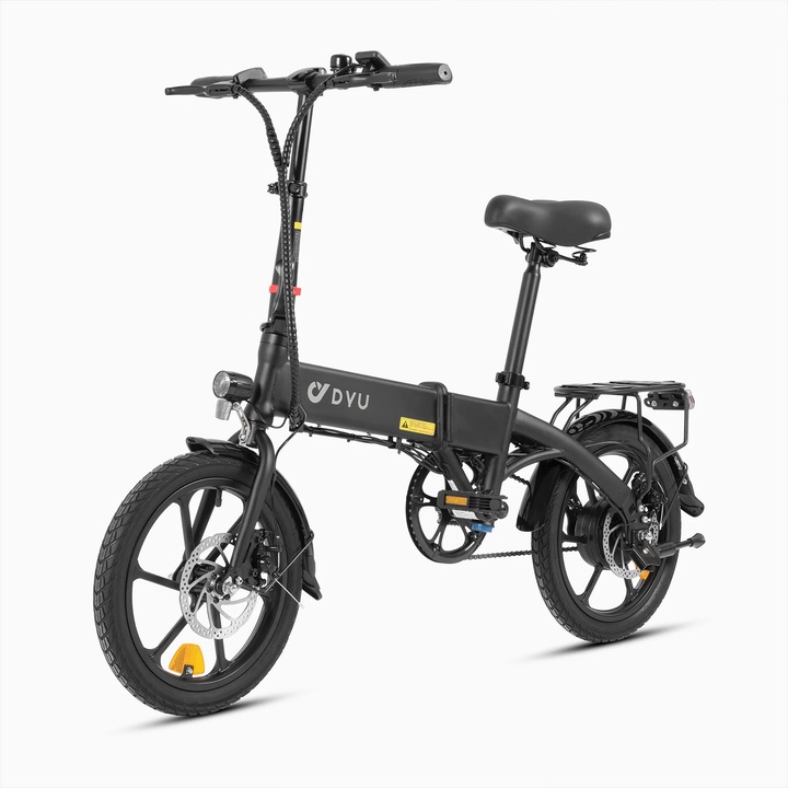Bicicleta electrica pliabila, DYU A1F PRO, Roti 16", Motor 250W, Bateriei 36V 7.5Ah, Viteza maxima 25KM/H, Negru