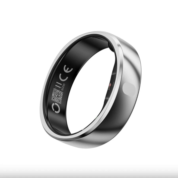 Inel inteligent, RingConn Gen 2 Air, dimensiunea 9, masurarea ritmului cardiac, saturatie oxigen, activitati fizice, IP68, Galaxy Silver