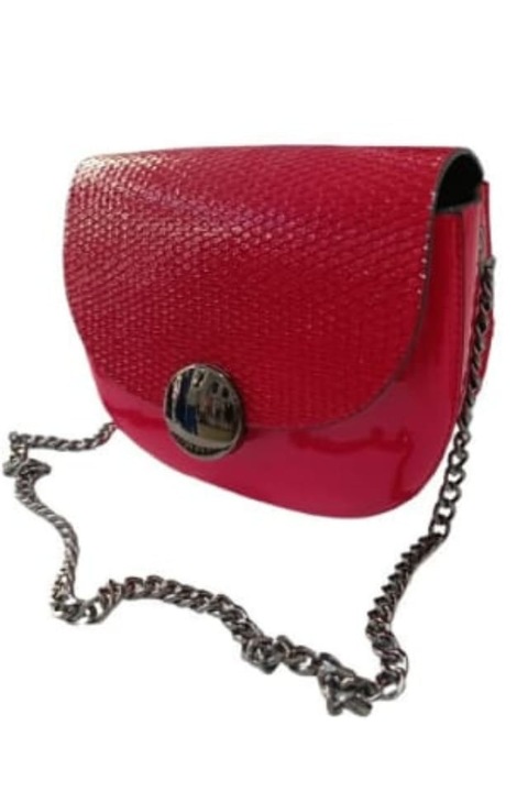 Geanta de dama, rosu, piele ecologica, 18x14x7cm