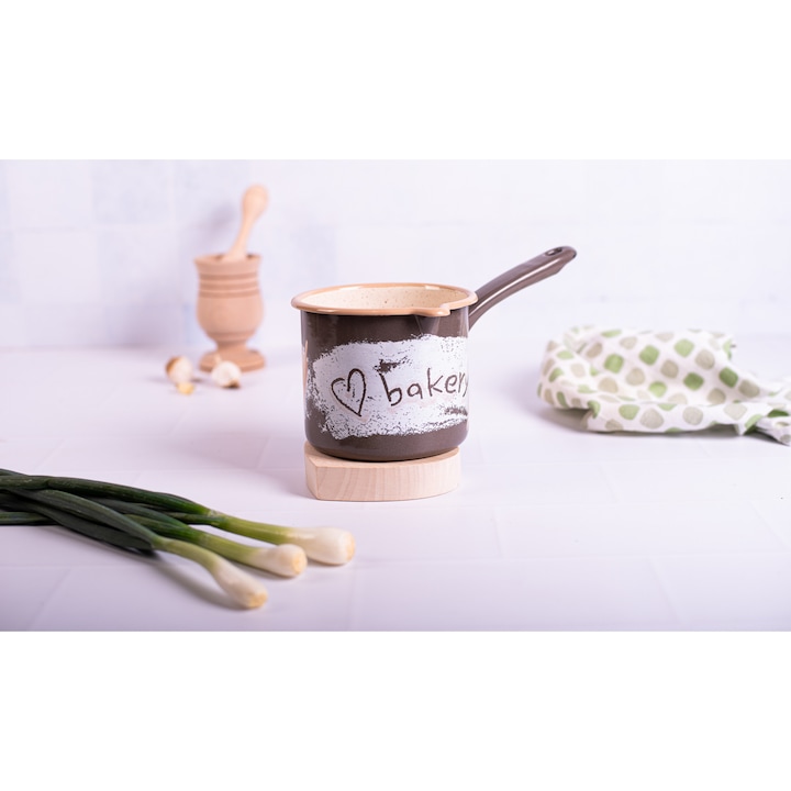 Cana cu maner lung 1.2l Bakery emailat Metalac, 12 cm