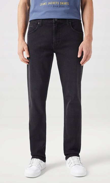 Blugi barbati Wrangler GREENSBORO Film Noir, bumbac/elastan, negru, W31-L30 US