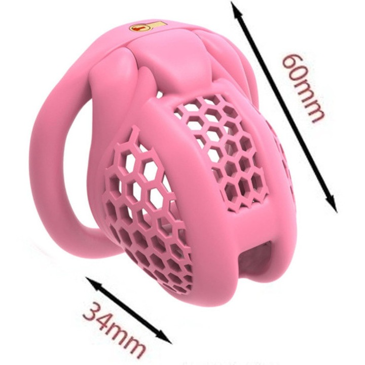 Nano mini cusca pentru penis, curea de castitate roz cusca de castitate Sisi