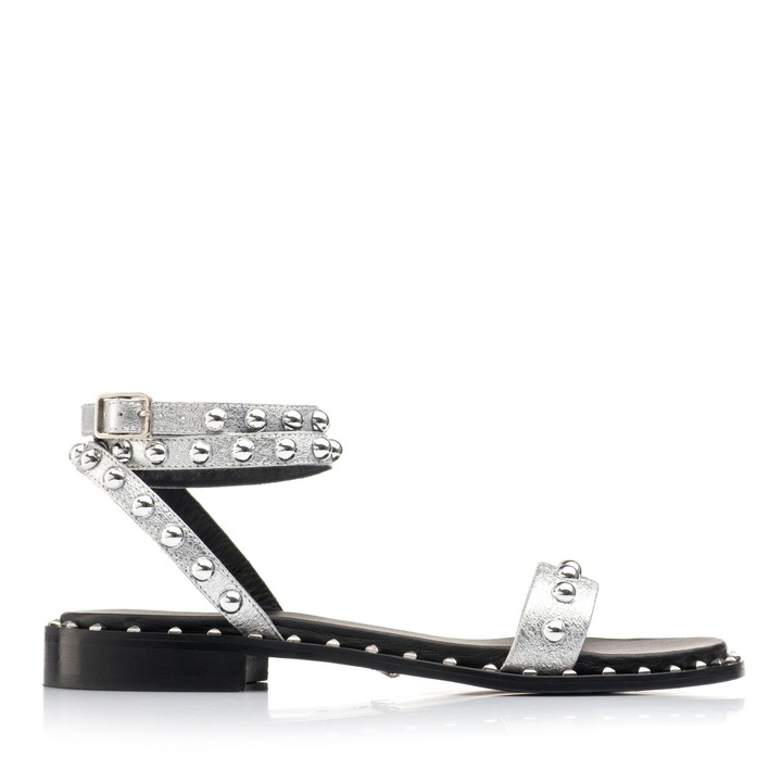 Sandale dama, Musette, VERONA A51, Piele naturala, Argintiu