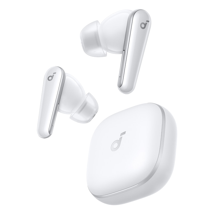 Anker SoundCore Liberty 5 vezeték nélküli fejhallgató, aktív zajszűrés, 48 ​​órás akkumulátor-üzemidő, IP55, Dolby Audio, Bluetooth 5.4, fehér