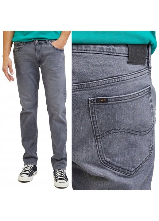 Blugi Lee Daren Gri W38 L34, croi drept, elasticitate ridicata