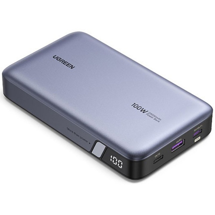 Външна батерия UGREEN Power Bank PB720, 20000mAh, двупосочно бързо зареждане, 100W бързо зареждане