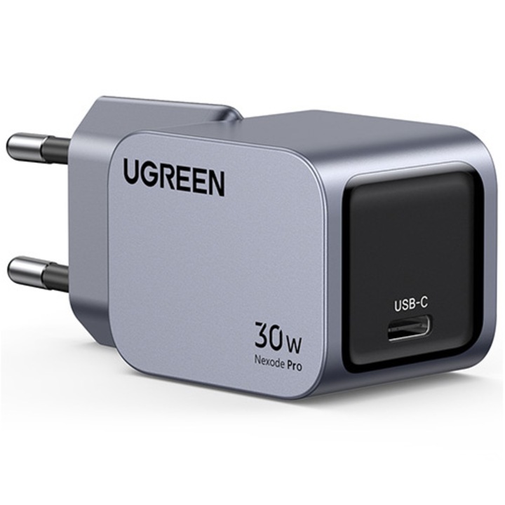 Incarcator retea UGREEN Nexode Pro 30W USB-C GaN Fast Charger EU, 1 x USB-C, Gri