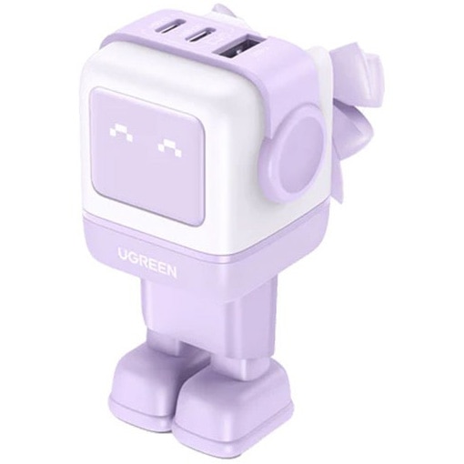 Incarcator retea robot UGREEN Nexode RG 65W 3-Port GaN Fast Charger EU, 2 x USB-C + 1 X USB-A, Lila