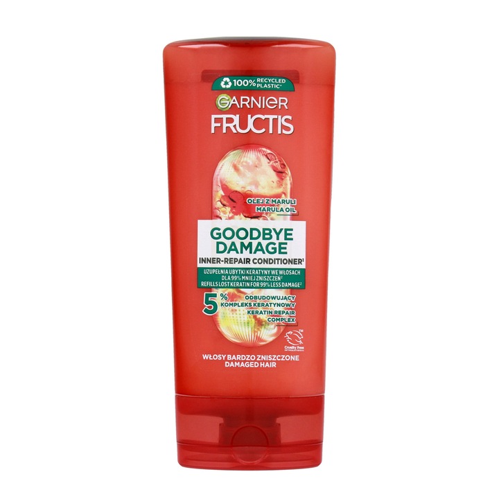 Balsam de par Garnier Goodbye Damage, 200 ml, cu extract de ulei de marula si keratina vegetala, pentru par foarte deteriorat