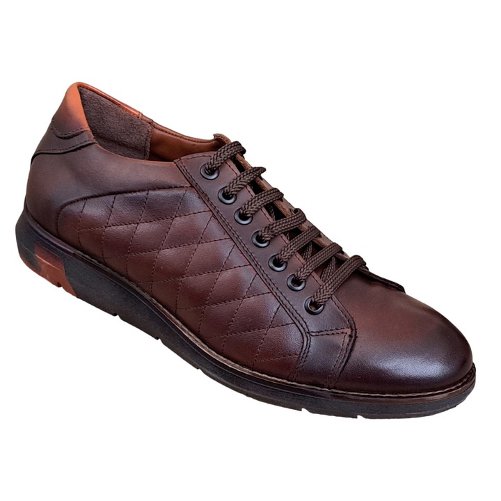 Pantofi barbati, casual, piele naturala, TEST192M, Maro deschis