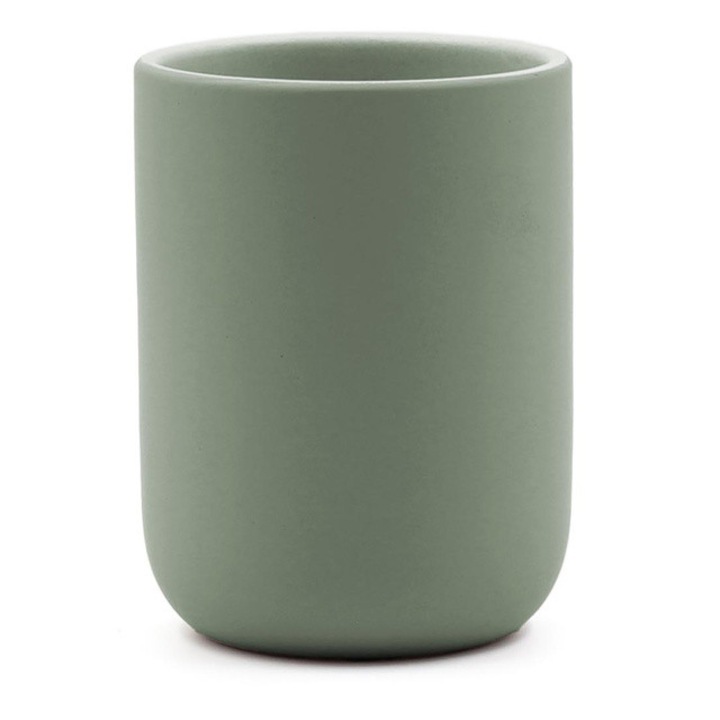 Cana pentru periuțe de dinți, Douceur D'INTERIEUR, CERALIA, ceramică, verde deschis, 7,5x10,5cm