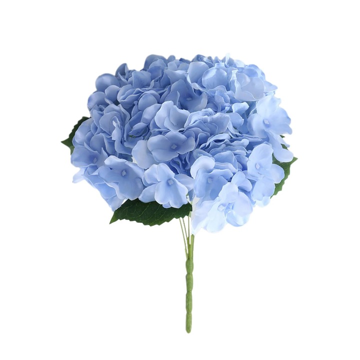 Buchet 5 Flori Artificiale, Hortensie din Matase de 33cm, Decor pentru Nunta si Acasa, Fokelyi, Plastic