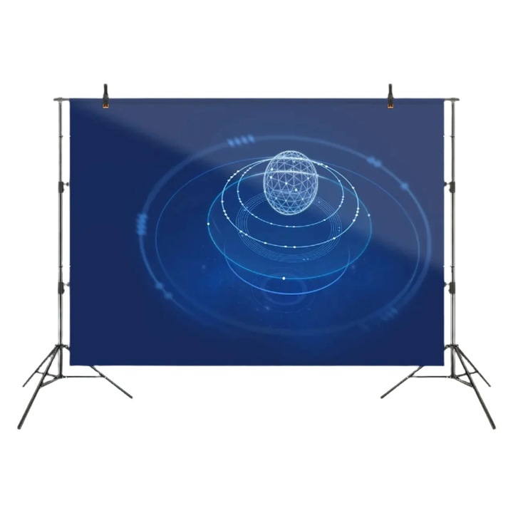 Háttértartó állvány, állítható, szénacél talp, 3048x3048 mm, fekete, 2 szorítóval