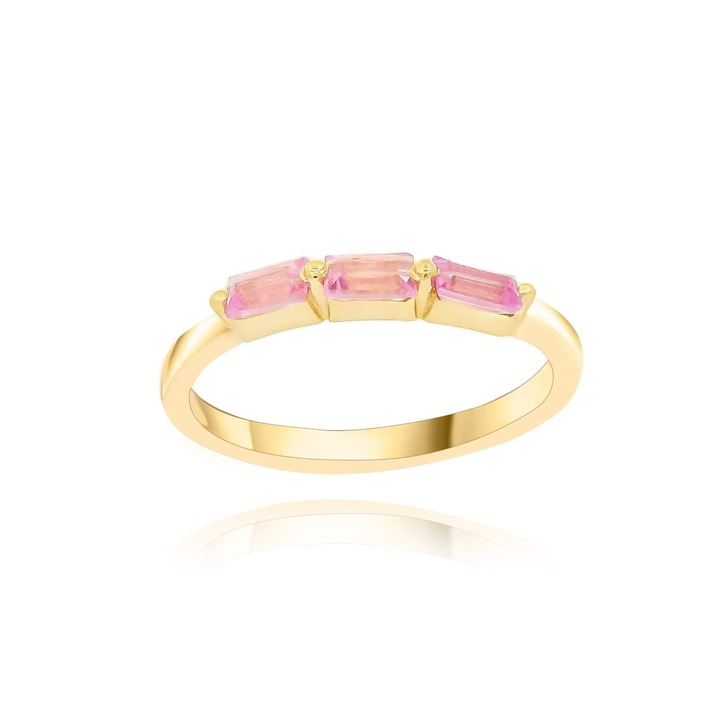 Inel din seria MetronGold din aur galben de 14K cu safire sintetice 043442