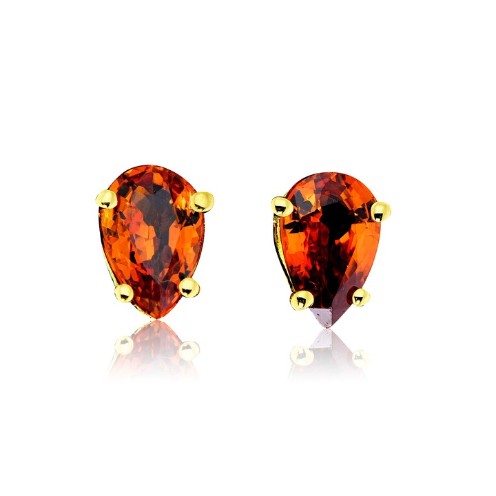 Cercei Solitaire FaCad΄Oro din aur galben de 18K cu safire