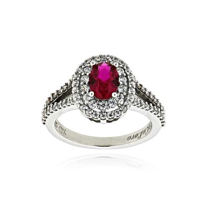 Bijuterii dama, Facadoro, inel Rozeta, K14, Zirconiu, multicolor