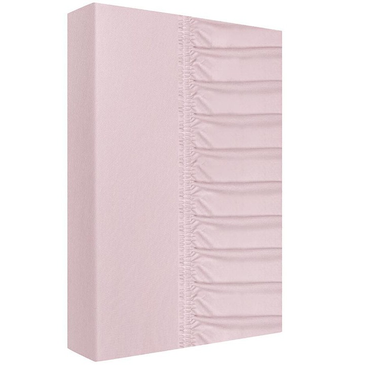 Чаршаф за легло, Zaratex, жарсе, 180x200см, розов, за матраци 25см