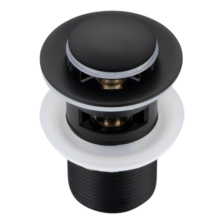 Korek umywalka din mosiad, tip Klik Klak, cu preaplin, negru, 62mm x 80mm