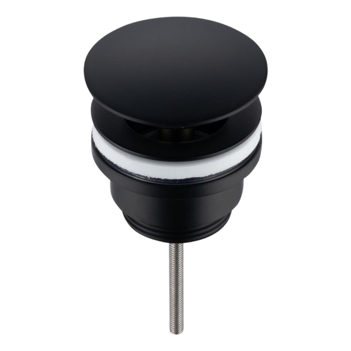 Korek umywalkowy mosit din alama, tip Klik Klak, negru, universal pentru chiuvete fara preaplin