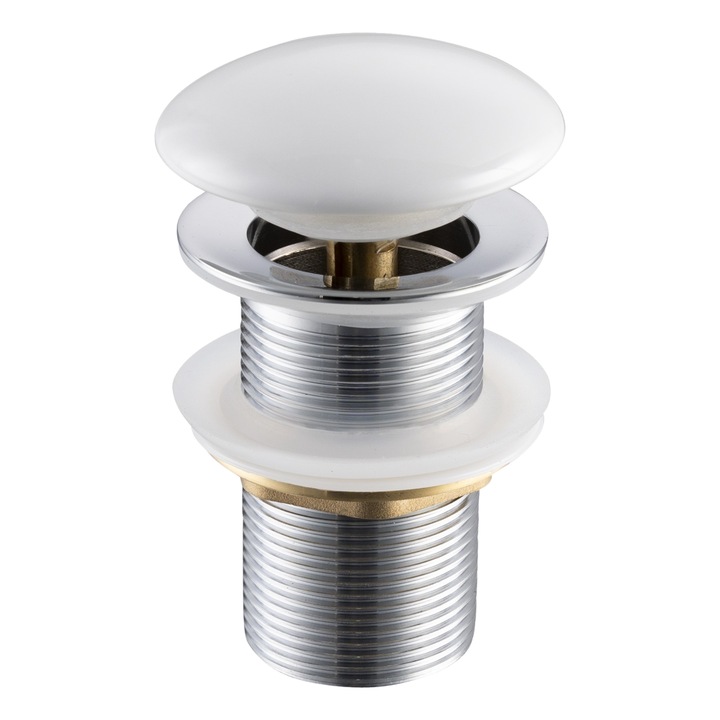 Korek umywalkowy, mosiad, ceramica alba, tip Klik Klak, 66mm, fara preaplin